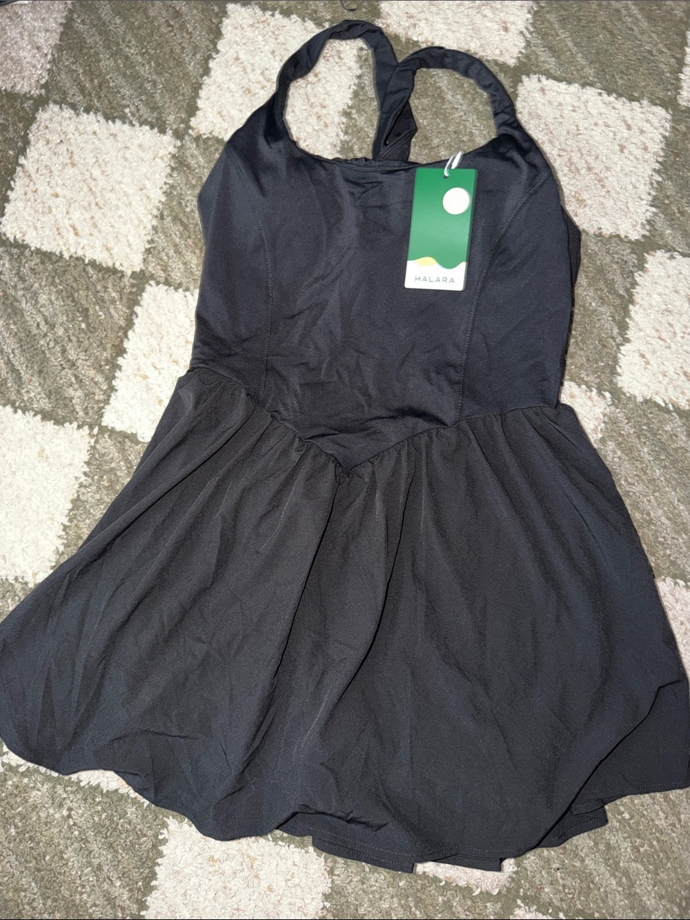 HALARA Black Racerback Tennis Dress